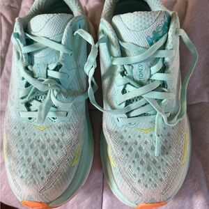 Hoka One One Women's Athletic Shoes in Mint and Yellow